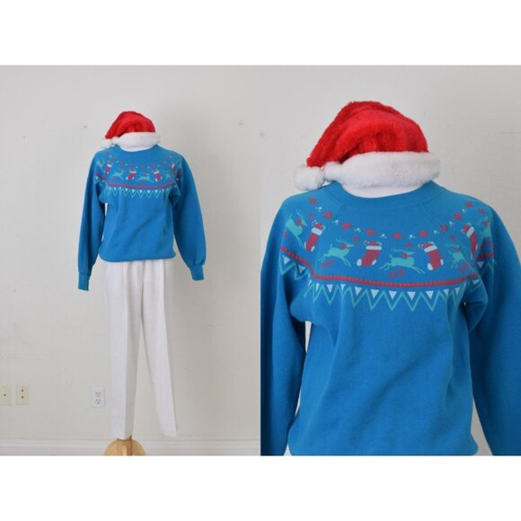 Vintage Christmas Sweatshirt size M‎ - Picture 1 of 10